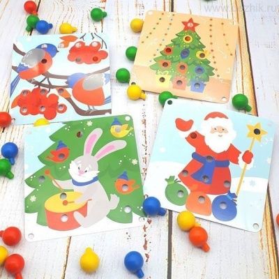Набор карточек для Деревянной мозаики "Новый год" 