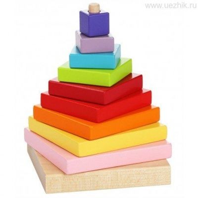 Пирамидка квадратная "Цветная" 
