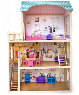 Деревянный кукольный домик для кукол "Алина"