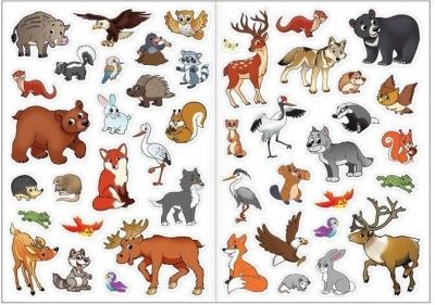 Набор наклеек многоразовых "Изучаем животных"