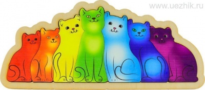 Развивающая доска "Разноцветные котята" 