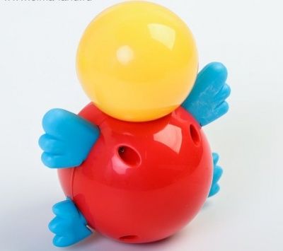 Игрушки для купания «Уточка», с крутящимся шариком, массажёром для дёсен