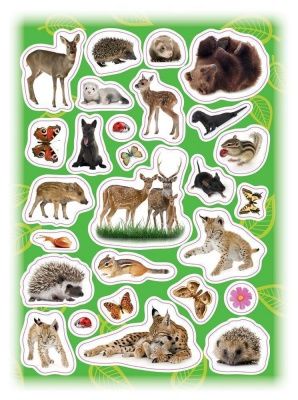 100 наклеек "Лесные животные"