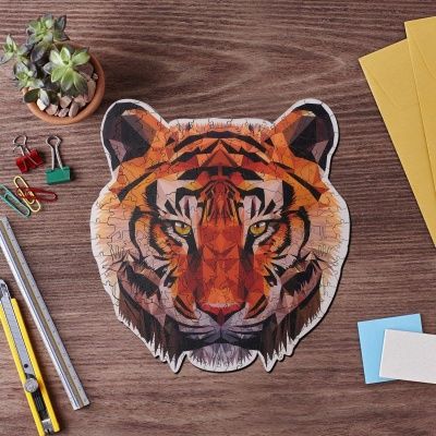 Деревянный пазл Взгляд тигра, 30х30 см, 228 деталей