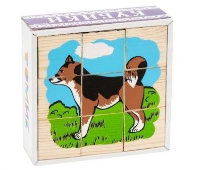 Кубики «Сложи рисунок: домашние животные» 9 шт. 
